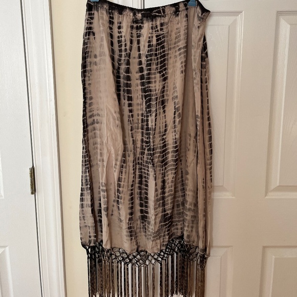 Chico’s Ombré Tie Dye Fringe Lined Maxi Skirt, sz. 2 - Picture 1 of 8